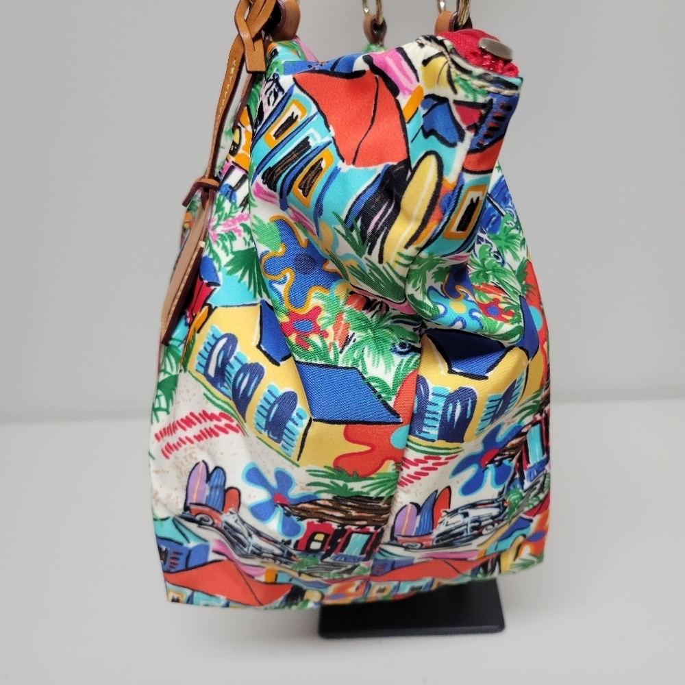 Dooney & Bourke (Rare) Sandbar Tropical Print Satchel Carry On Purse. - Picture 7 of 14